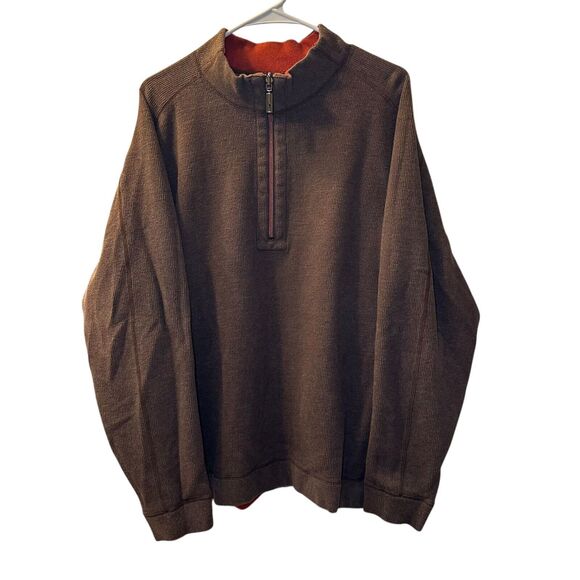 Tommy Bahama REVERSIBLE Pullover Sweater Men Size XL Orange/Brown Fishing Marlin - Picture 3 of 6